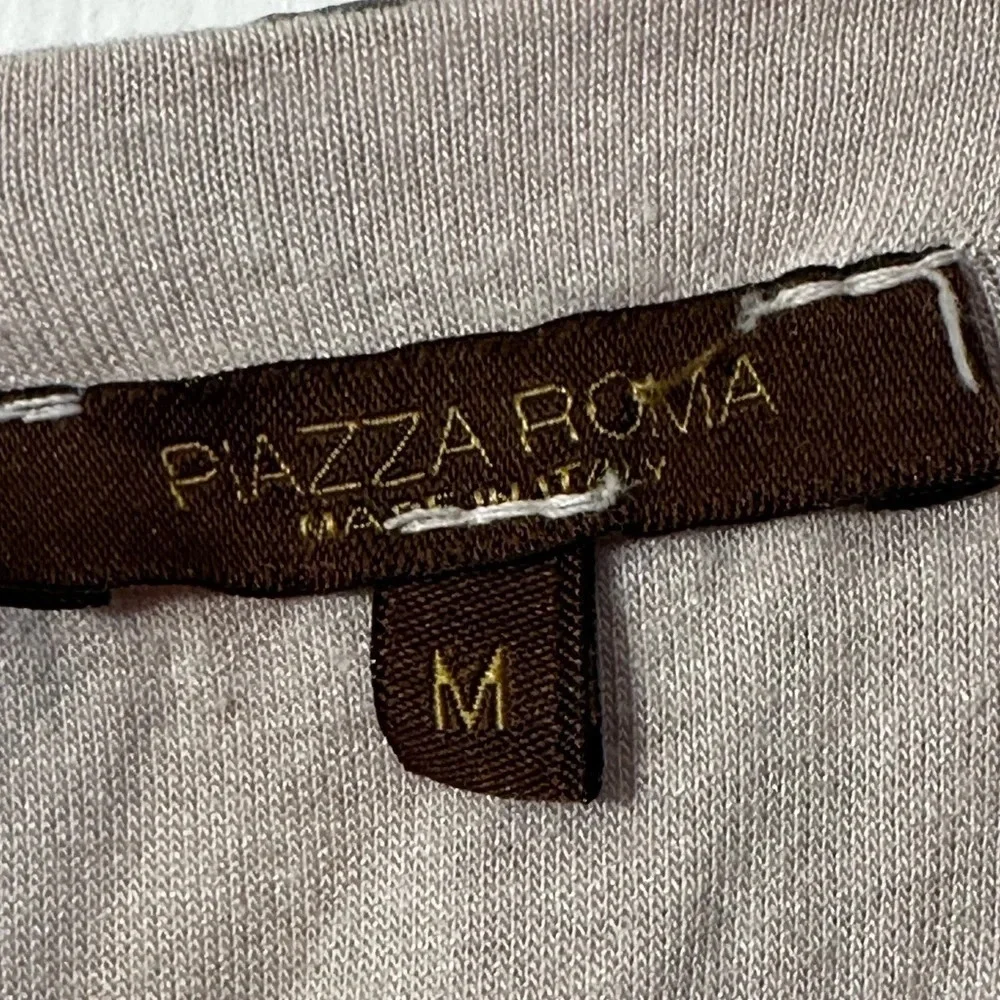 PIAZZA ROMA Italian ๐ฎ๐น 100% Silk Blouse Capelet Ivory Blush Floral M 2 in 1 - Picture 3 of 14